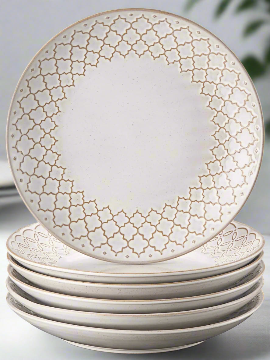 Artistic White & Gold Fine Dining plates (set of 6)