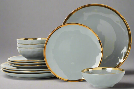 Classy gray luxury dinner set - (12pc)